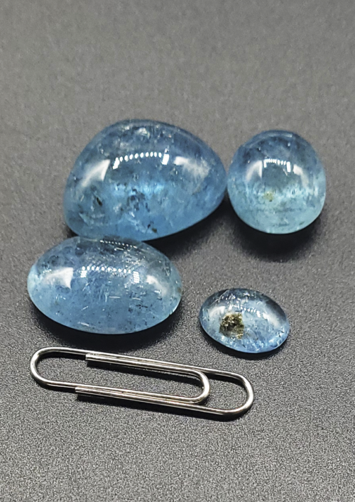 Loose, Untreated, and Polished Aquamarine Cabochon for Sale